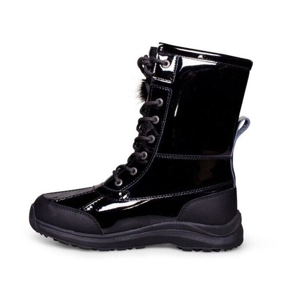 NWOB UGG ADIRONDACK III PATENT WOMEN BOOTS LEATHER Black US 7 EU 37/38 Tall - Picture 4 of 6